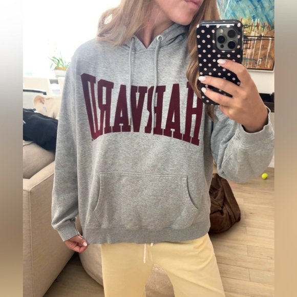Harvard Gray and Red Hoodie - Picture 1 of 6